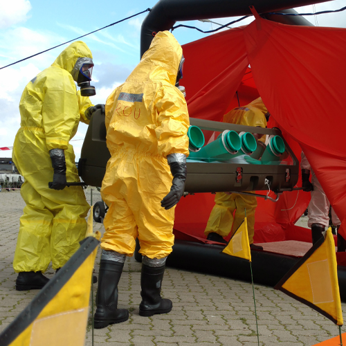 SFRD exercising decontamination operations