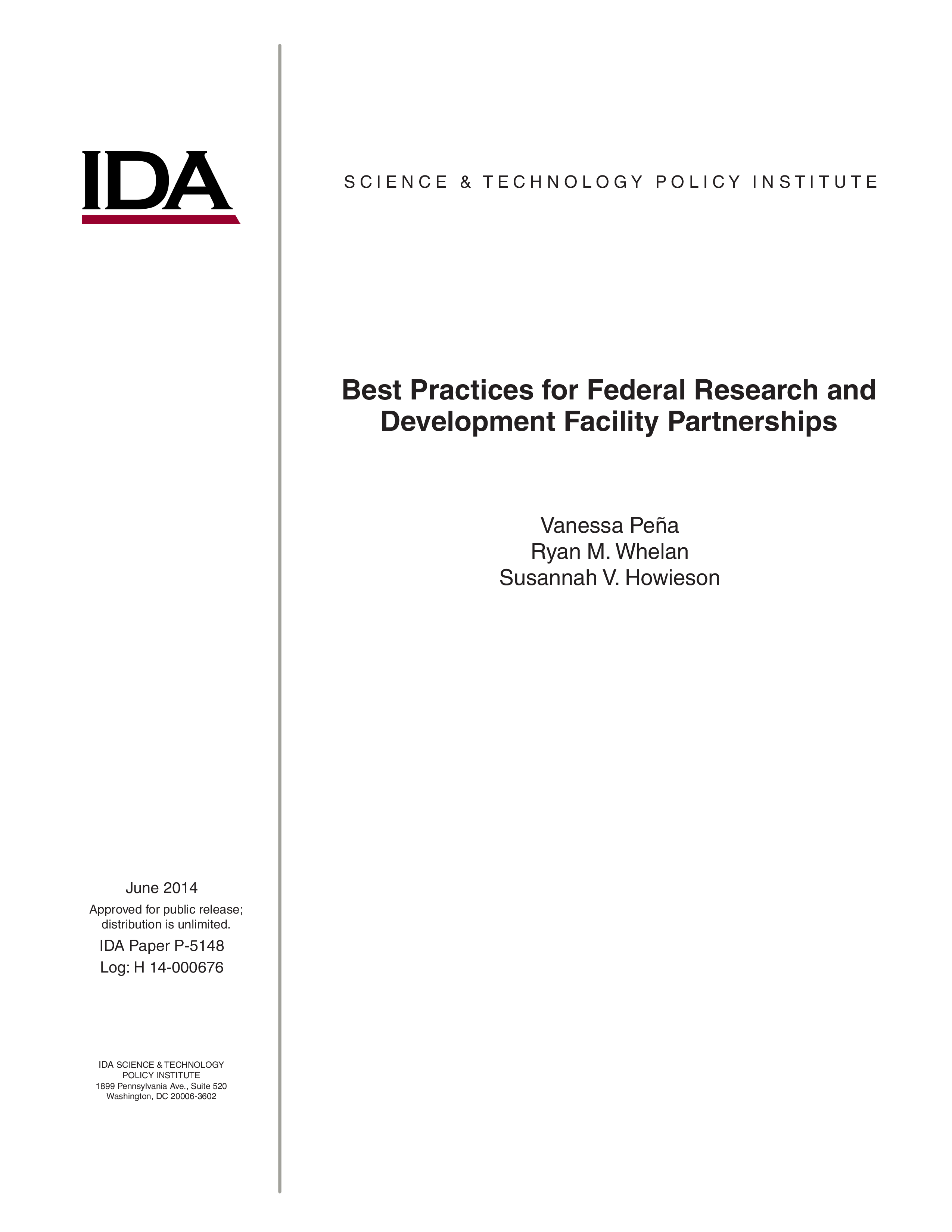 Best Practices for Federal Research and Development Facility Partnerships