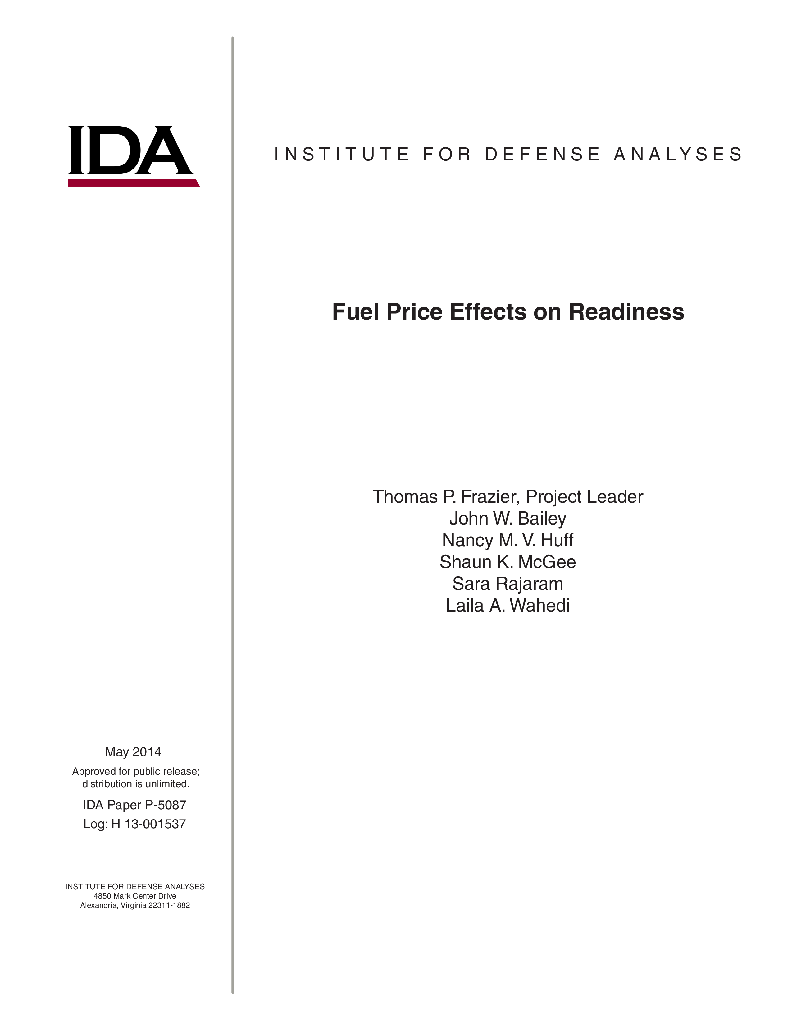Fuel Price Effects on Readiness