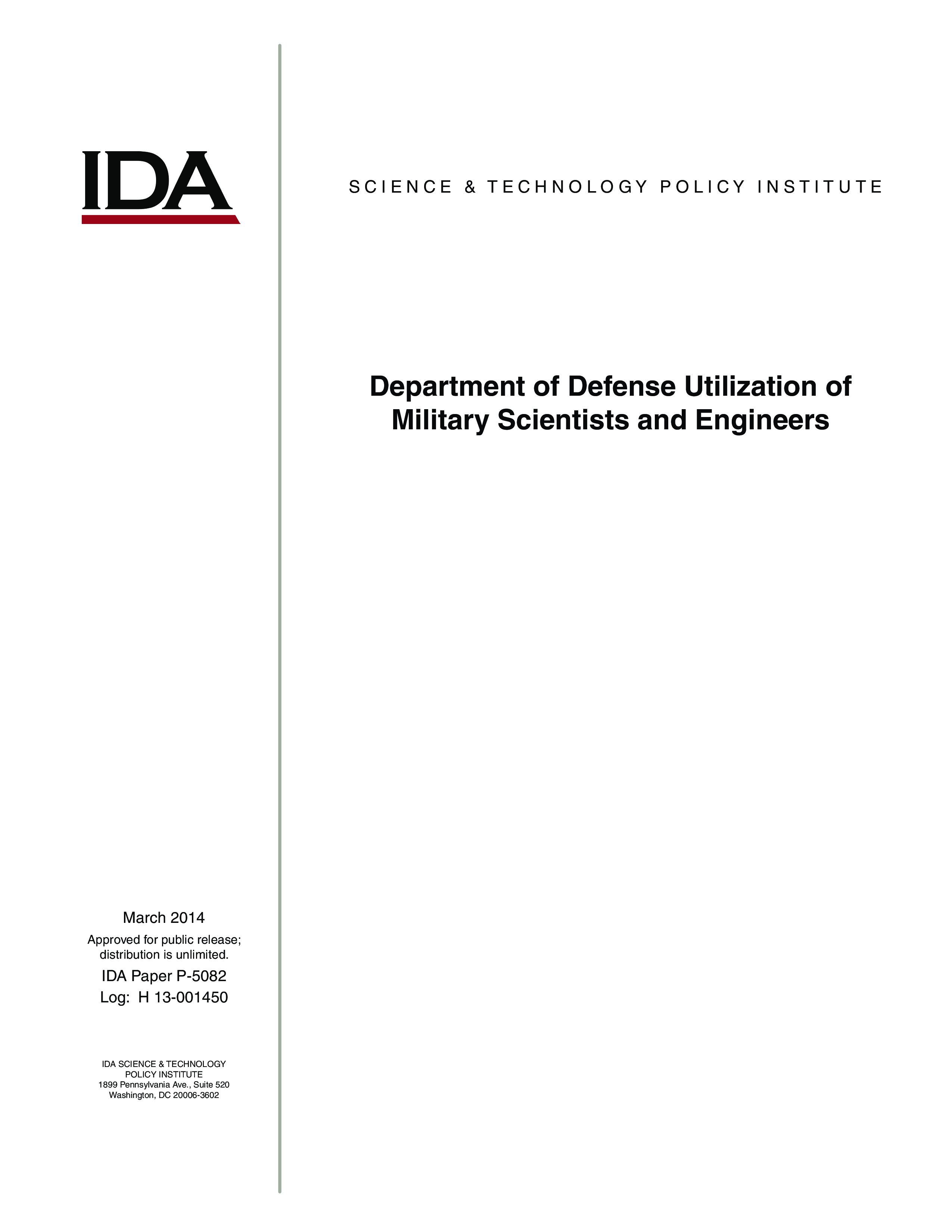 Department of Defense Utilization of Military Scientists and Engineers